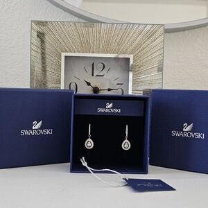 NEW Swarovski Crystal Angelic Pear Shape Crystal Halo Drop Earrings